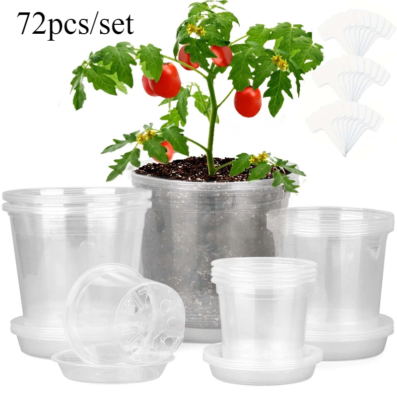 Net Pot 3 Inch - 72개/대 트레이 및 라벨이 있는 명확한